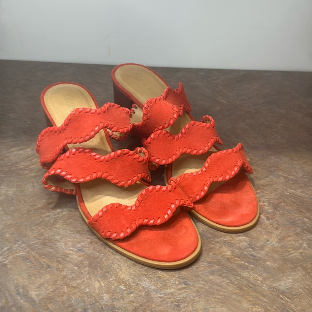 Jack Rogers Logan Mid Heel Orange Size 9